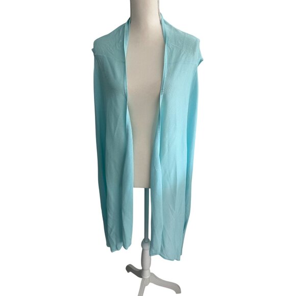 HERVE LEGER Light Blue Open Vest Sweater Size XS/Small - Picture 3 of 10